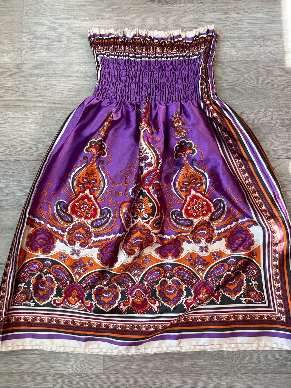 Paisley Strapless Midi Boho Sundress